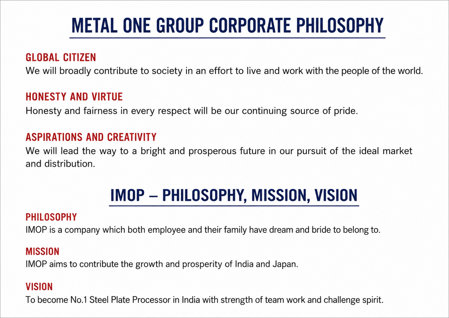 IMOP Philosophy